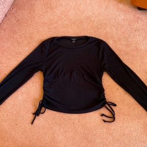 Forever 21 Women’s Ruched Drawstring Black Top